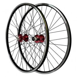 Zatnec Mountain Bike Wheel Zatnec 26-inch Bike Wheels, Front 2 Rear 4 Bearing Hub Disc Brake V Brake 32H 7 / 8 / 9 / 10 / 11 Speed Freewheel Mountain Bike Wheels (Color : Red)