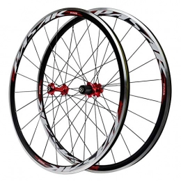 Zatnec Mountain Bike Wheel Zatnec 700C Bike Wheelset, Road Wheel Aluminum Alloy For Bearing Bicycle Wheel 7 / 8 / 9 / 10 / 11 Speed C Brake V Brake Mountain Bike (Color : Red)