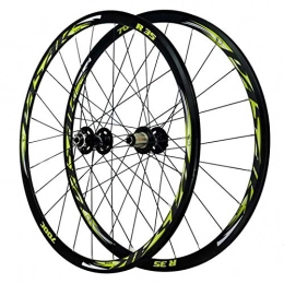 Zatnec Mountain Bike Wheel Zatnec 700C Cycling Wheels, Double-layer Aluminum Alloy Rim V Brake / disc Brake Off-road Mountain Bike Rear Wheel (Color : Green)