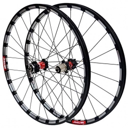 Zatnec Mountain Bike Wheel Zatnec Mountain Bike Wheel Set 26'' 27.5'' Ultralight Wheelset Double Wall Alloy Rim Quick Release Disc Brake 24 Hole 4 Bearing 7 8 9 10 11 Speed (Color : Black Carbon Red Hub, Size : 26inch)