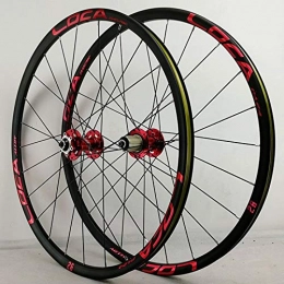 Zatnec Mountain Bike Wheel Zatnec Mountain Bike Wheelset 26 27.5 29 Inch MTB Double Layer Rim Disc Brake Bicycle Front Rear Wheel Set QR 7 / 8 / 9 / 10 / 11 / 12 / Speed (Color : Red Hub red label, Size : 29inch)