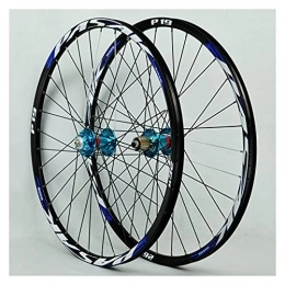 ZCXBHD Mountain Bike Wheel ZCXBHD 26 / 27.5 / 29 Inch Front + Rear Wheel Mountain Bike Disc Brake 32H Black Spokes Double Walled Fast Release MTB Rim 7-11 Speed Cassette (Color : Blue, Size : 27.5in)