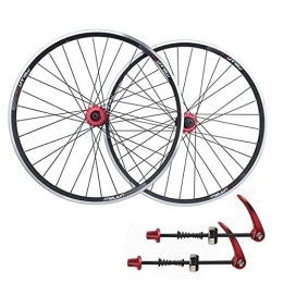 ZCXBHD Mountain Bike Wheel ZCXBHD 26 Inch V / Disc Brake Dual purpose Mountain Bike Wheelset（US Stock） MTB Cycling Wheels Aluminum Alloy Rim QR 32H fit 7-10 Speed Cassette Bicycle Wheelset 2267g