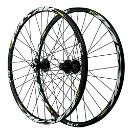 ZCXBHD Mountain Bike Wheel ZCXBHD Mountain Bike Wheelset 26" / 27.5" / 29" Disc Brake Bike Wheels for 7 8 9 10 11 12 Speed 32 Holes Double Walled Aluminum Alloy Bicycle Wheels Quick Releas (Color : Green, Size : 26in)