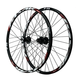 ZCXBHD Mountain Bike Wheel ZCXBHD MTB Bicycle Wheelset 26 / 27.5 / 29 Inch Mountain Bike Wheel Double Layer Alloy Rim Sealed Bearing 7-12 Speed Hub Disc Brake QR 32H (Color : Red, Size : 26in)