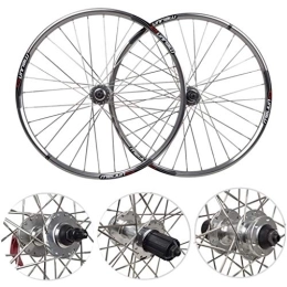 ZCXBHD Mountain Bike Wheel ZCXBHD Silver Mountain bike wheels 26 inch polished Flat spokes break the wind Double-layer aluminum alloy rim for Disc brake wheel 2084g / Correct