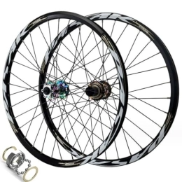 ZECHAO Mountain Bike Wheel ZECHAO 24 / 26 / 27.5 / 29In Bicycle Front and Rear Wheel, Double Wall Quick Release 32H Spokes Thru-Axle Disc Brake Mountain Bike Wheel 2000g (Color : THRU AXLE, Size : 27.5inch)