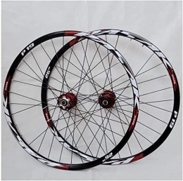 ZECHAO Mountain Bike Wheel ZECHAO 26 / 27.5 / 29 Inch Mountain Bike Wheelset, Double Wall Rim Alloy Disc Brake Front 2 Rear 4 Bearings Cycling Wheels 7 / 8 / 9 / 10 / 11speed Wheelset (Color : Red, Size : 29INCH)