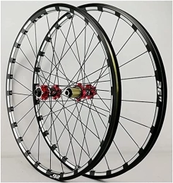 ZECHAO Mountain Bike Wheel ZECHAO 26 / 27.5" Cassette Mountain Bike Wheelset, Disc Brake Thru Axle Aluminum Alloy Rim Bike Wheel Suitable 7 8 9 10 11 12 Speed with Rivets Wheelset (Color : Red, Size : 27.5INCH)