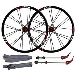 ZECHAO Mountain Bike Wheel ZECHAO 26 inch aluminum alloy bicycle rims, 24H mountain bike wheelset Double-disc brake quick release wheel 7 / 8 / 9 / 10 Speed Wheelset (Color : Red)