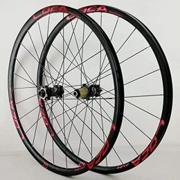 ZECHAO Mountain Bike Wheel ZECHAO 29 / 26 / 27.5In Mountain Bike Wheelset, Aluminum Alloy Barrel Shaft Disc Brakes 24H Bike Wheels 7-12 Speed MTB Wheelset Wheelset (Color : Red, Size : 26INCH)