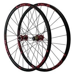 ZFF Mountain Bike Wheel ZFF 26 / 27.5 / 29 In Mtb Wheelset Thru axle Disc Brake Front & Rear Wheel 8 / 9 / 10 / 11 / 12 Speed Flywheel Sealed Bearings 24 Hole (Color : Red, Size : 26in)