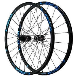 ZFF Mountain Bike Wheel ZFF 26 / 27.5 / 29" Mountain Bike Wheelsets Aluminum Alloy Rim MTB Wheels Quick Release Disc Brakes 24Holes Bike Wheel Micro Spline 12 Speed (Color : Blue, Size : 26in)