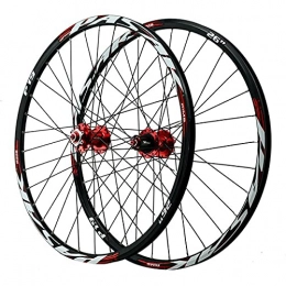 ZFF Mountain Bike Wheel ZFF 26 27.5 29" Wheelset Mountain Bike Disc Brake MTB Wheel Quick Release 7 8 9 10 11 12 Speed Cassette Freewheel 32H Six Bolts (Color : Red, Size : 27.5in)