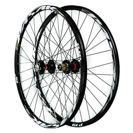 ZFF Mountain Bike Wheel ZFF 26 / 27.5 / 29inch MTB Wheelset Disc Brake Mountain Bike Front And Rear Wheel Sealed Bearing Double Wall Quick Release 7 8 9 10 11 Speed (Color : Black, Size : 27.5in)