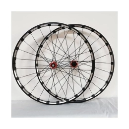 ZFF Mountain Bike Wheel ZFF 26 / 27.5 / 29inch MTB Wheelset Disc Brake Thru Axle Mountain Bike Wheel Aluminum Alloy Double Wall Rim Front And Rear Wheel 7 / 8 / 9 / 10 / 11 / 12 Speed Cassette 24holes (Color : Red, Size : 29'')