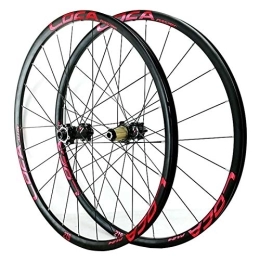 ZFF Mountain Bike Wheel ZFF 26 / 27.5 / 29inch MTB Wheelset Mountain Bike Front & Rear Wheel Thru Axle Disc Brake Road Bike 8 9 10 11 12 Speed 24 Hole Matte (Color : Red 2, Size : 27.5in)