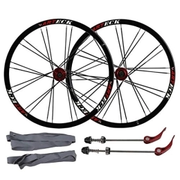 ZFF Mountain Bike Wheel ZFF 26 Inch Bicycle Disc Brake Wheel Mountain Bike Wheelset Aluminum Alloy 7 / 8 / 9 / 10 Speed Freewheel Quick Release 2342g (Color : Red drum, Size : 26inch)