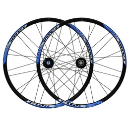 ZFF Mountain Bike Wheel ZFF 26 Inch Mountain Bike Wheelset Quick Release Hub Disc Brake Bicycle Wheels Aluminum Alloy Double Wall Rim 7 8 9 Speed (Color : Blue)