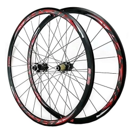 ZFF Mountain Bike Wheel ZFF 700C Front + Rear Wheel Set Disc Brake Cyclocross Road Hybrid / Mountain Bike V / C Brake 7 / 8 / 9 / 10 / 11 / 12 Speed Flywheels (Color : Red, Size : Thru axle)