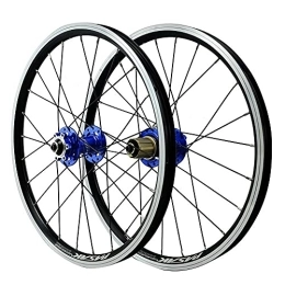 ZFF Spares ZFF Bicycle Wheel 20 Inch / 406 Mountain Bike Wheelset Disc Brake Rim Brake V Brake QR MTB Wheels 7 / 8 / 9 / 10 / 11 / 12 Speed Cassette Freewheel 1400g 24holes (Color : Blue Hub)