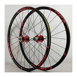 ZFF Mountain Bike Wheel ZFF Bicycle Wheelset 26 / 27.5 / 29in For MTB Aluminum Alloy Double Wall Rims Disc Brake 7-12 Speed Cassette 6 Sealed Bearing QR 24H (Color : Red 1, Size : 27.5in)