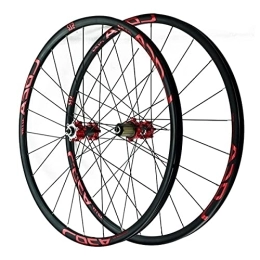 ZFF Mountain Bike Wheel ZFF Mountain Bike Wheelset 26 / 27.5 / 29 Inch, Aluminum Alloy Rim 24H Disc Brake MTB Wheelset, Quick Release Front Rear Bike Wheels 7 8 9 10 11 12 Speed Cassette Freewheel (Color : Red, Size : 27.5in)