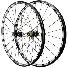 ZFF Spares ZFF Mountain Bike Wheelset 26 / 27.5 / 29 Inch Aluminum Alloy Rim Disc Brake MTB Wheelset Thru Axle Front Rear Bicycle Wheels7 8 9 10 11 12 Speed Cassette Freewheel (Color : Black Hub, Size : 26in)