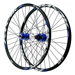 ZFF Mountain Bike Wheel ZFF Mountain Bike Wheelset 26 27.5 29 Inch Bicycle Wheel (front + Rear) Double-walled Aluminum Alloy Rim Quick Release Disc Brake 7-12speed Cassette 32H (Color : Blue, Size : 27.5in)