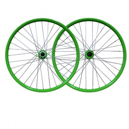 ZFF Mountain Bike Wheel ZFF Mountain Bike Wheelset 26 Inch Quick Release Bicycle Front + Rear Wheels Aluminum Alloy Double Wall Rim Disc Brake 7 8 9 Speed (Color : Green)