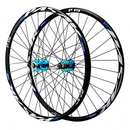 ZFF Spares ZFF MTB 26 / 27.5 / 29inch Mountain Bike Wheelset Disc Brake Double Wall Rim Quick Release 7 8 9 10 11 Speed Cassette Freewheel 32 Holes (Color : Blue, Size : 27.5in)