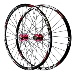 ZFF Mountain Bike Wheel ZFF MTB 26 / 27.5 / 29inch Mountain Bike Wheelset Disc Brake Double Wall Rim Quick Release 7 8 9 10 11 Speed Cassette Freewheel 32 Holes (Color : Red, Size : 26in)