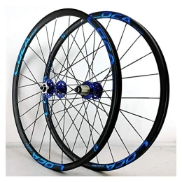 ZFF Mountain Bike Wheel ZFF MTB Bicycle Wheelset 26 / 27.5in Front & Rear Wheels Rim QR 8 / 9 / 10 / 11 / 12 Speed Wheel Hubs Disc / V Brake Flat Spokes 24H (Color : Blue, Size : 27.5in)