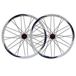 ZFF Mountain Bike Wheel ZFF Mtb Wheels 26 Inch Mountain Bike Wheelset Aluminum Alloy Double Wall Rim Front Rear Wheel Disc Brake Quick Release 7 8 9 Speed (Color : E)