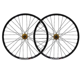 ZFF Spares ZFF Mtb Wheels 26inch Mountain Bike Wheelset Disc Brake Aluminum Alloy Double Wall Rim Quick Release 7 8 9 Speed 32 Holes (Color : Gold hub)