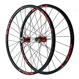 ZFF Spares ZFF MTB Wheelset 26 / 27.5 / 29 Inch Quick Release Disc Brake Mountain Cycling Rim Wheels For 7 8 9 10 11 12 Speed Cassette Freewheel 24 Holes (Color : Red 2, Size : 26in)