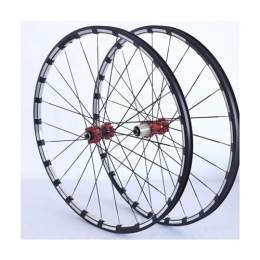 ZFF Mountain Bike Wheel ZFF MTB Wheelset 26 27.5 29inch Disc Brake Quick Release Mountain Bike Front & Rear Wheel Aluminum Alloy Double Wall Rim 7 / 8 / 9 / 10 / 11 Speed Cassette 24 Holes (Color : Red, Size : 26'')