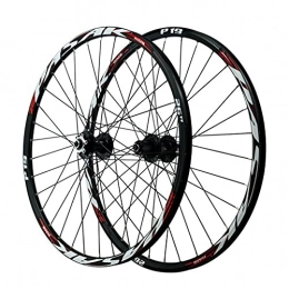 ZFF Mountain Bike Wheel ZFF Oksmsa Bicycle Front + Rear Wheels 26 / 27.5 / 29 Inch Alloy Rim MTB Bike Wheelset 32H Disc Brake 7-12 Speed Quick Release WTB Bike Wheel (Color : Red, Size : 27.5in)