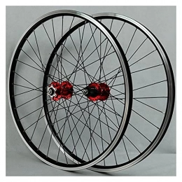 ZFF Mountain Bike Wheel ZFF Oksmsa Bicycle Front + Rear Wheels 26 / 29 in DH19 Double-Walled Alloy Rim MTB Bike Wheelset 32H V / Disc Brake Double Wall Quick Release MTB Rim 7-11 Speed (Color : Red, Size : 26in)
