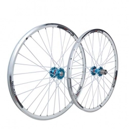 ZHTY Mountain Bike Wheel ZHTY 26" Mountain Bike Wheel Double Wall Alloy Bicycle Rims Disc V- Brake Quick Release Front 2 Rear 4 Palin 8 9 10 Speed 32H white