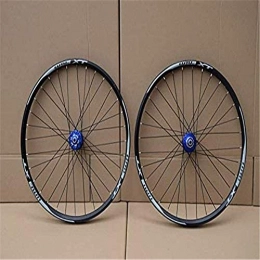 ZLYY Spares ZLYY MTB Bicycle Wheelset 26 27.5 29 in Mountain Bike Wheel Double Layer Alloy Rim Sealed Bearing 7-11 Speed Cassette Hub Disc Brake 1100G QR 24H, Black, Blue