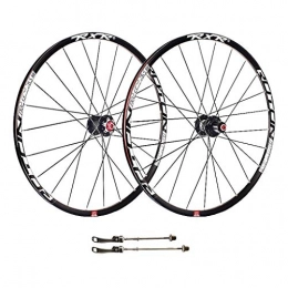 ZNND Mountain Bike Wheel ZNND 26 / 27.5inch Mountain Bike Wheelset, Double Wall MTB Rim Brake 24H Disc / V-Brake Quick Release In Black Disc 7 8 9 10 Speed (Color : B, Size : 27.5inch)