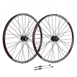ZNND Mountain Bike Wheel ZNND 26inch Mountain Bike Wheelset, Double Wall MTB Rim Disc Rim Brake 8 / 9 / 10 Speed Sealed Bearings Hub V-Brake Black 32H (Size : 27.5inch)