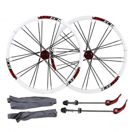 ZNND Mountain Bike Wheel ZNND Bicycle Double Wall Wheelset 26 Inch Mountain Bike Wheel Hub Alloy Quick Release 24 Hole Suitable For 7 8 9 And 10 Speed Flywheels (Color : A)
