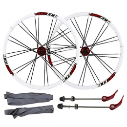 ZNND Mountain Bike Wheel ZNND Mountain Bike 26inch, MTB Bicycle Wheelset Aluminum Alloy Double Wall Rim Disc V-Brake Sealed Bearings Shimano Compatible 8 / 9 / 10 Speed (Color : A, Size : 26inch)