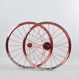 ZWB Mountain Bike Wheel ZWB Disc Brake Wheelset 14 / 20 / 26 Inch Mountain Bicycle Wheelset Aluminum Alloy Double Wall Cycling Rim Five Peilin 120 Ring Hub (Color : Red wheel, Size : 16 in)