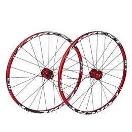 ZWB Mountain Bike Wheel ZWB Mountain Cycling Wheels 26 Inch Double Wall Magnesium Alloy 27.5 Inch Bicycle 5 Palin Quick Release Disc Brake Wheel (Color : Red black set, Size : 27.5in)