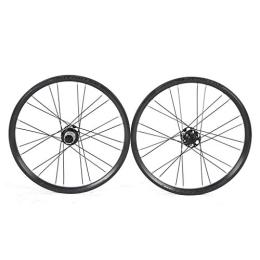 ZWB Mountain Bike Wheel ZWB Wheel Sets Mountain Bike 20 Inch Bicycle Disc Double Wall Brake Wheel Set Mountain Bike Front And Rear Rotating Flywheel Set (Color : Wheel Set Black, Size : 20 in)