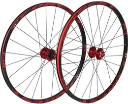 ZWH Spares ZWH Bike Wheel Cycling Wheel 26 / 27.5 Inch Mountain Bike Wheels, MTB Bike Wheel Set Disc Rim Brake 8 9 10 11 Speed Sealed Bearings Hub Hybrid Bike Touring (Color : Red, Size : 26inch)