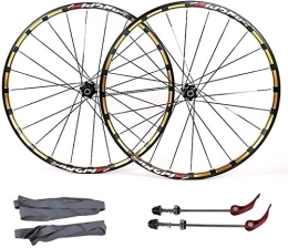 ZWH Spares ZWH Bike Wheel Cycling Wheel Bicycle front rear wheels for 26" 27.5" Mountain Bike, MTB Bike Wheel Set 7 bearing 24H Alloy drum Disc brake 7 8 9 10 11 Speed (Color : Yellow, Size : 26inch)